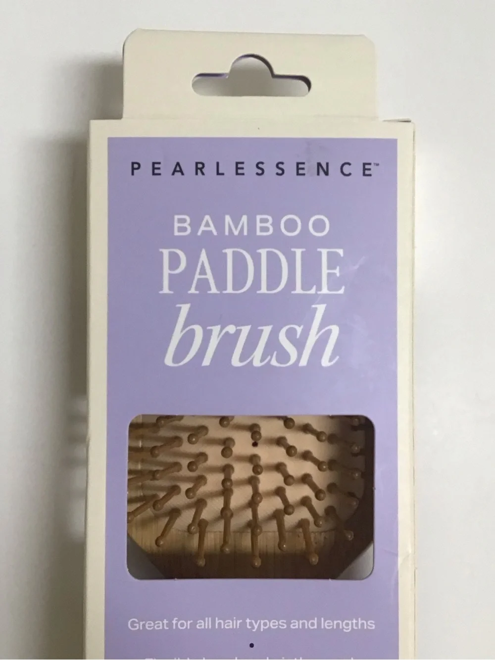 BAMBOO Paddle Hair Brush Wood MOTHER OF PEARL Bath Vanity Pearlessence Luxe NEW